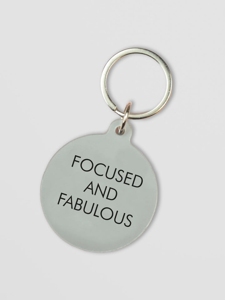 Focused And Fabulous Keytag - Silver Acrylic Keyring with Attitude Additional 1