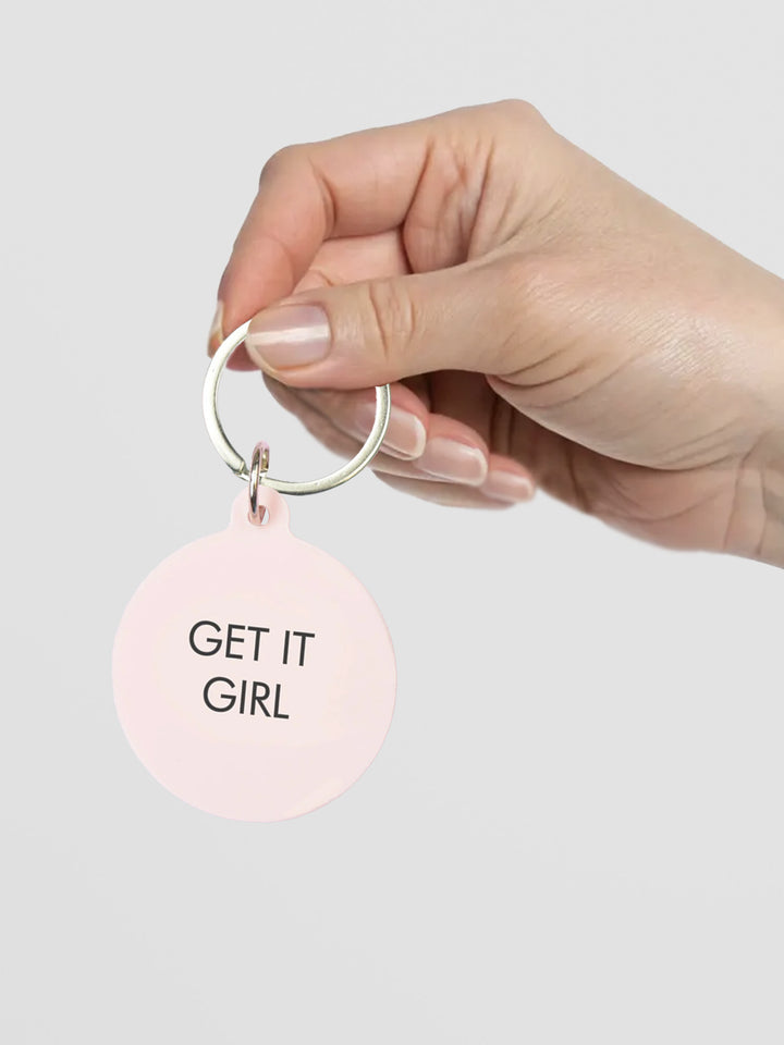 Acrylic Keytag - Get It Girl in Pastel Pink Additional 3