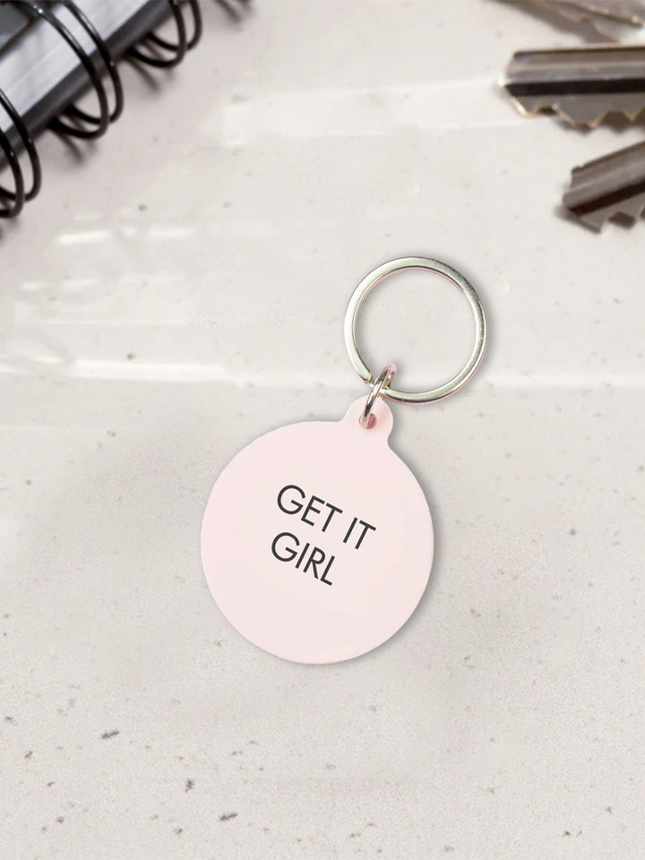 Acrylic Keytag - Get It Girl in Pastel Pink Additional 2
