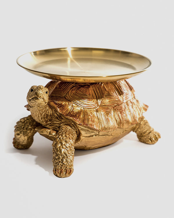 Gold & Bronze Tortoise w/ Gold Tray