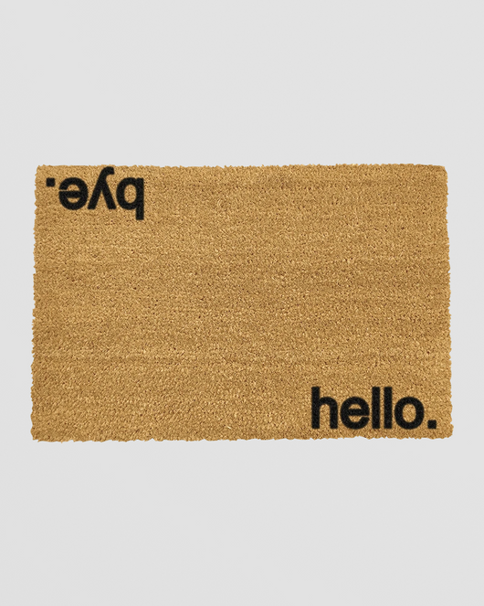 Hello Bye Doormat - Fun Reversible Coir Mat – Red Candy