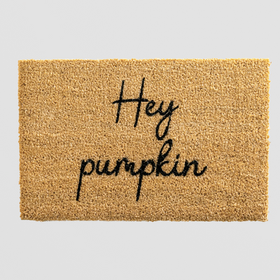 Hey Pumpkin Doormat, Coir Mat for Autumn Entrances