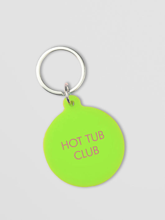 Hot Tub Club Keytag – Green Acrylic Keyring – Red Candy