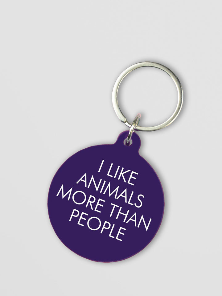 I Like Animals More than People Keytag Additional 1