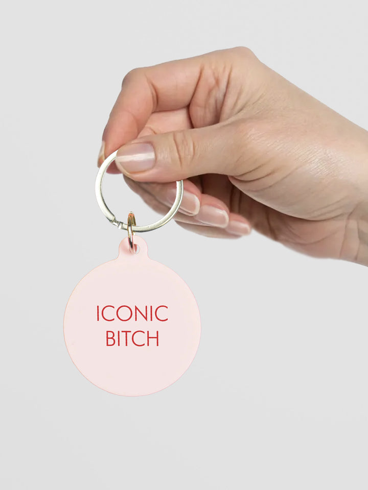Iconic Bitch Keytag - Sassy Pink Acrylic Keyring with Attitude Additional 3
