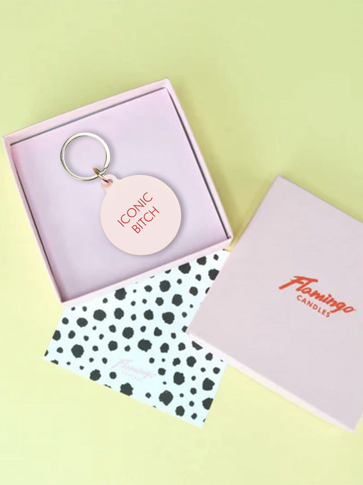 Iconic Bitch Keytag - Sassy Pink Acrylic Keyring with Attitude Additional 4