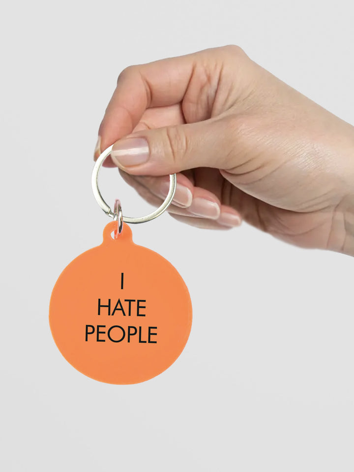 I Hate People Keytag - Fluoro Orange Acrylic with Attitude Additional 3