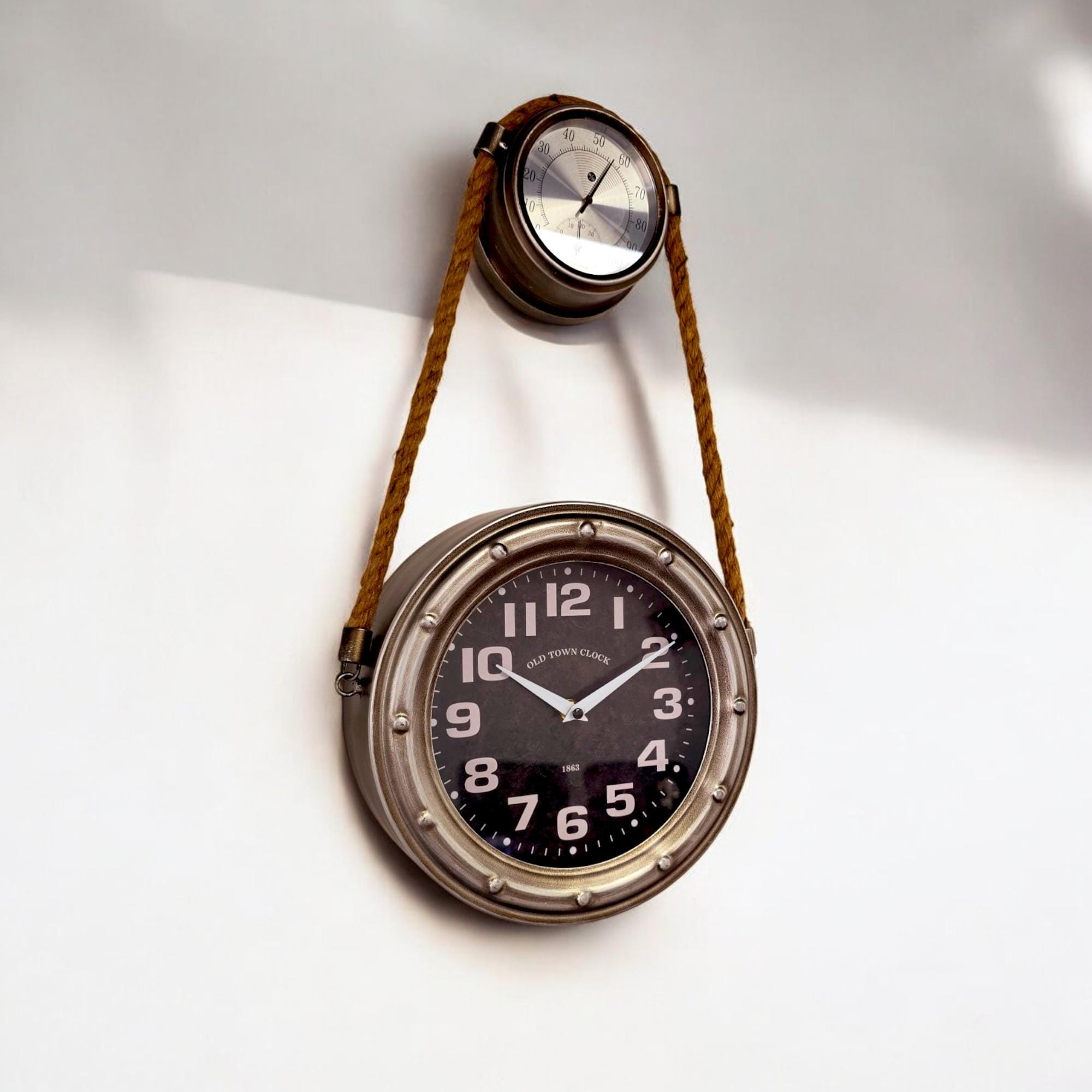 Stainless Rope Clock with Olive Wood Base | Free Delivery | Red Candy