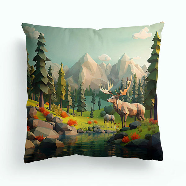 Elk in the Forest Cushion