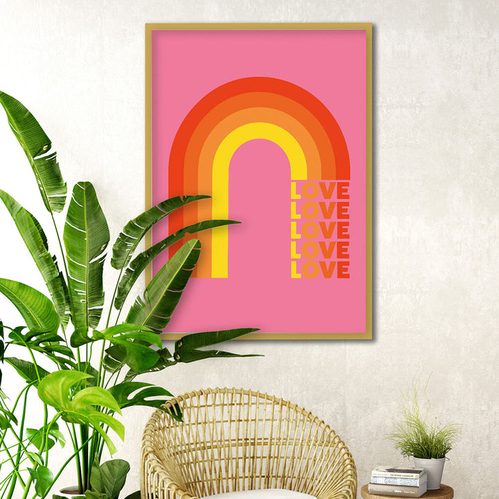 Love Rainbow Pink Art Print Additional 1
