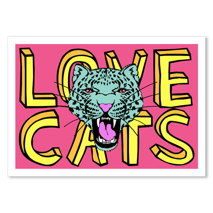 Love Cats Panther Tutti Frutti Art Print Additional 2