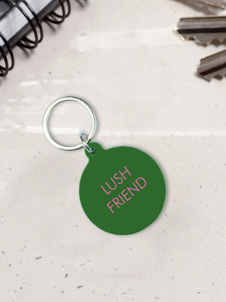 Lush Friend Keytag - Dark Green Acrylic with Pink Engraving Additional 2