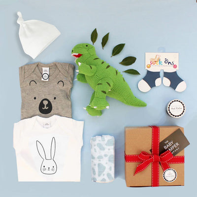 Luxury Baby Boy Gift Hamper – Newborn Dinosaur Gift Set