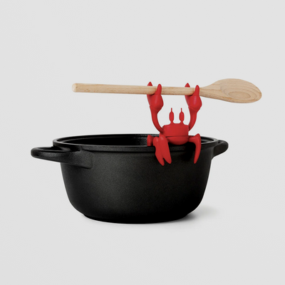Kitchen Spoon Holder - Crabby Silicone in Radiant Red