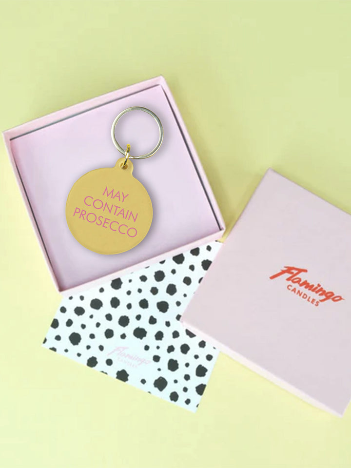 Funny Acrylic Keyring - May Contain Prosecco Slogan Tag Additional 4