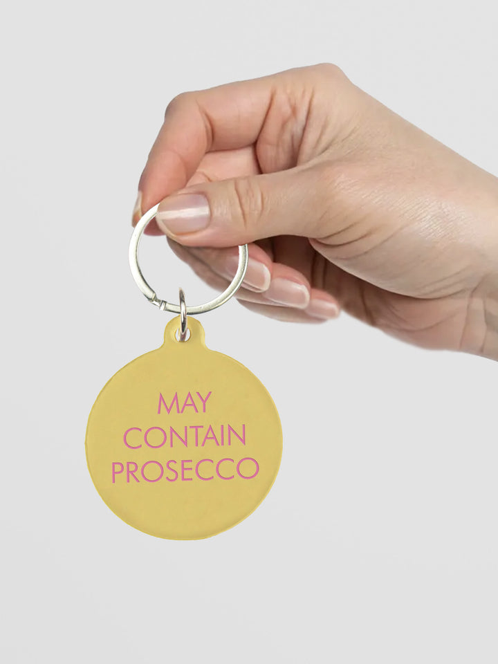 Funny Acrylic Keyring - May Contain Prosecco Slogan Tag Additional 3