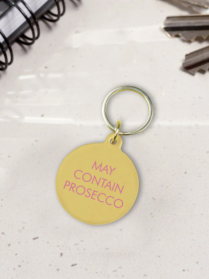 Funny Acrylic Keyring - May Contain Prosecco Slogan Tag Additional 2