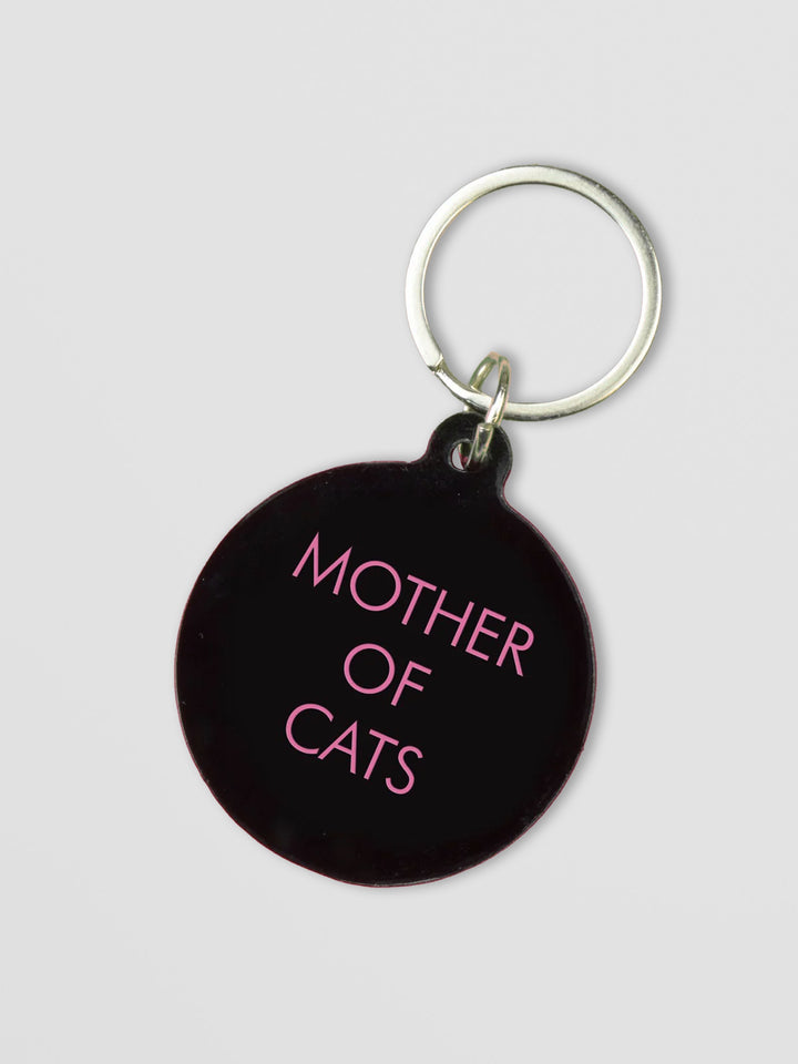 Mother of Cats Keytag – Black Acrylic with Pink Engraving Additional 1