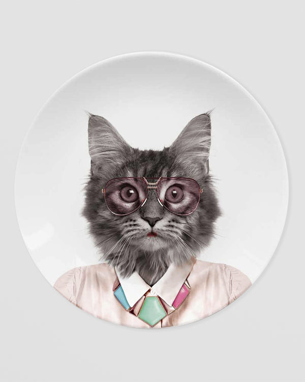 Wild Dining Plate - Cat Face Ceramic Plate for Playful Meals