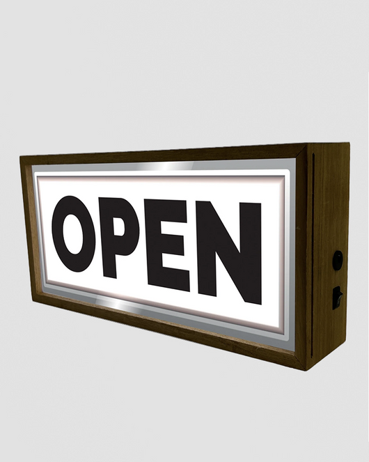 Light Box Open Sign with LED – USB or Battery Powered – Red Candy