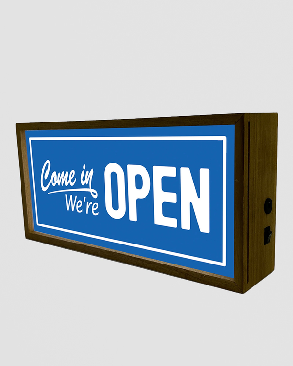 Light Box Come In We're Open Sign