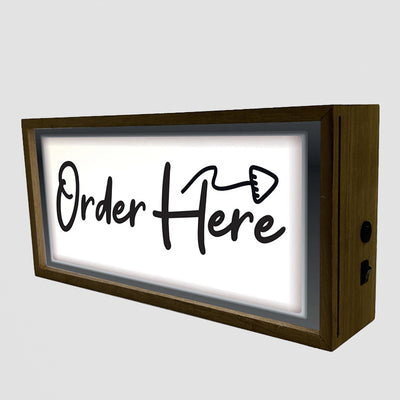 ORDER HERE Light Box Sign. Clear Direction with a Glow