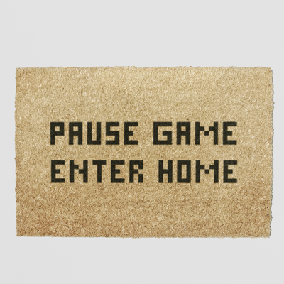 Pause Game Doormat. For Homes Where Gaming Comes First