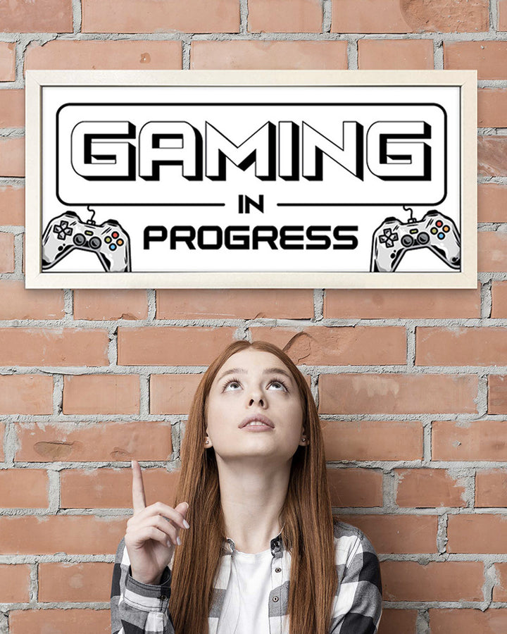 Framed Wall Art Print – Kids Gaming In Progress Sign for Playrooms Additional 3