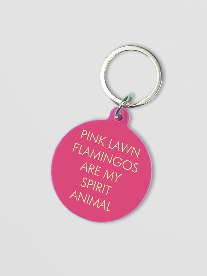 Pink Flamingo Keyring - Spirit Animal Acrylic Key Tag Additional 1