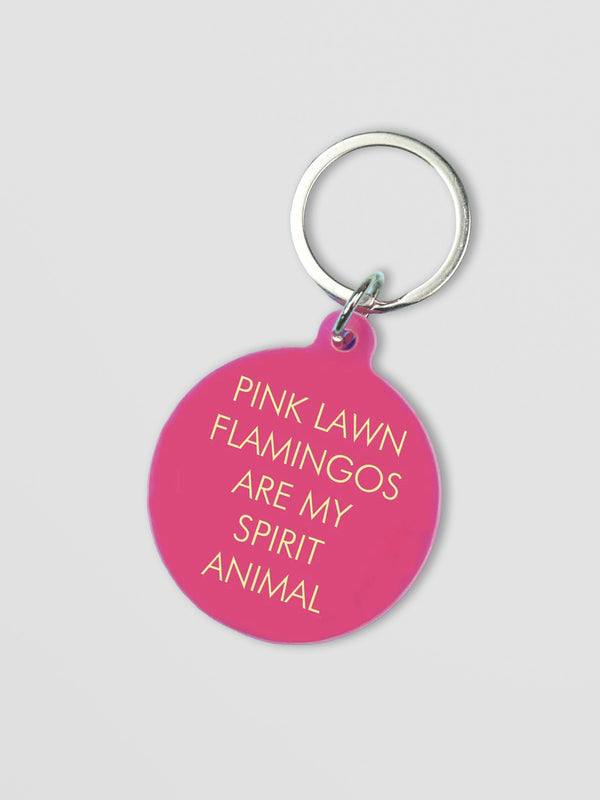 Pink Flamingo Keyring - Spirit Animal Acrylic Key Tag
