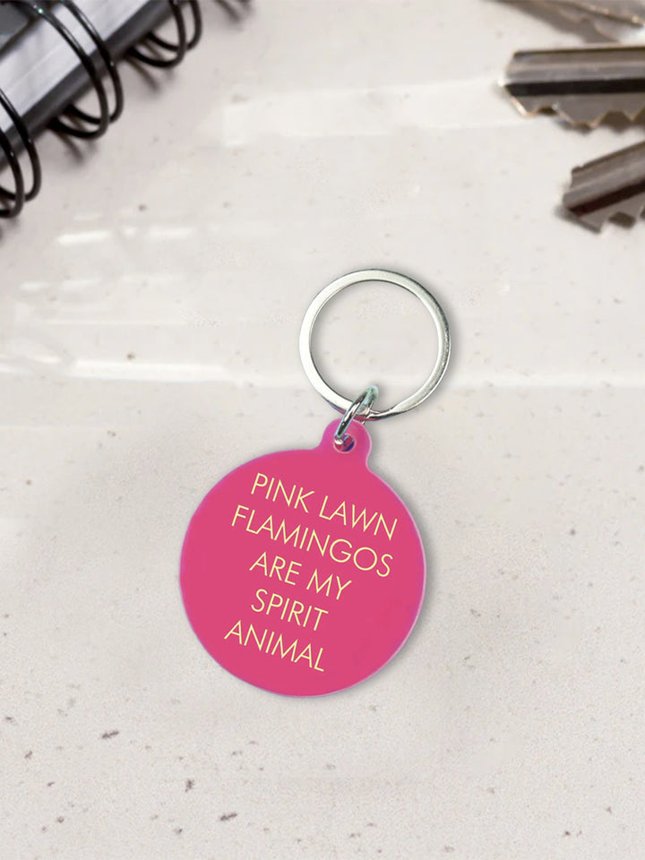 Pink Flamingo Keyring - Spirit Animal Acrylic Key Tag Additional 2