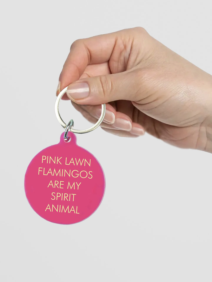 Pink Flamingo Keyring - Spirit Animal Acrylic Key Tag Additional 3
