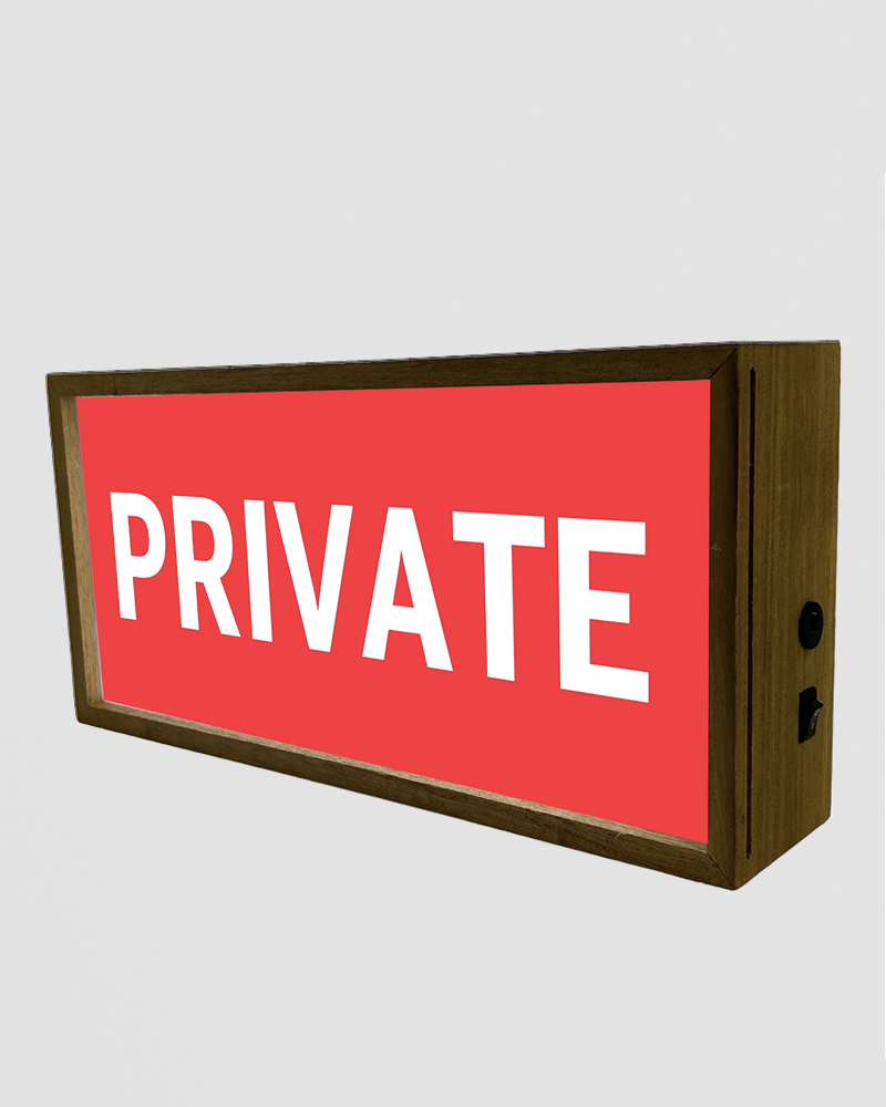 Private Program Sign Light Box Private Sign – LED Office Door Sign – Red Candy