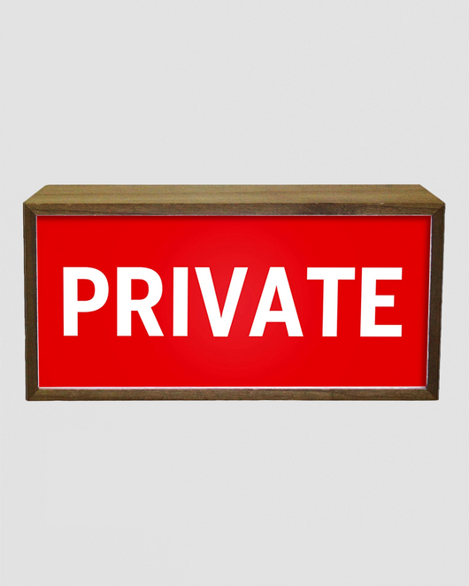 Light Box Private Sign – LED Office Door Sign – Red Candy