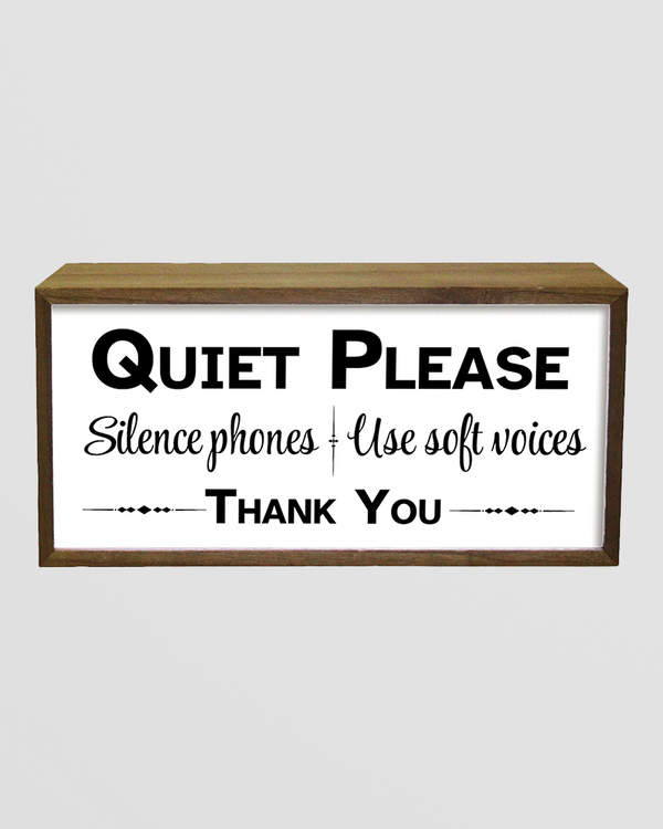 Light Box Quiet Please Sign – Promote Calm & Focus in Any Space