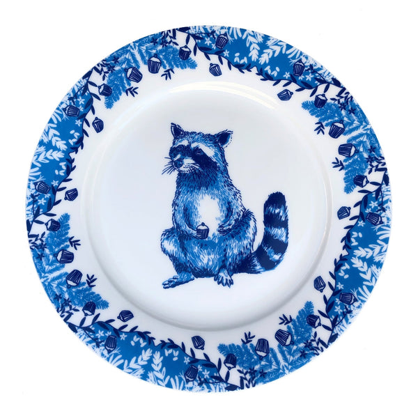 Raccoon Willow pattern side plate