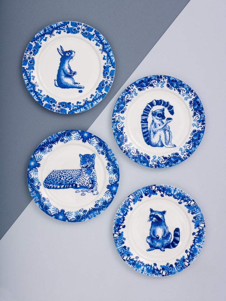 Raccoon Willow pattern side plate