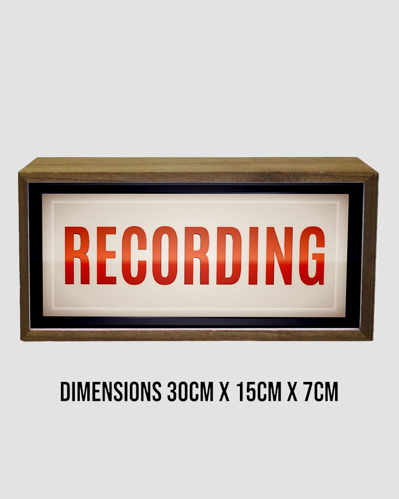 Light Box Recording Sign - Retro LED Studio Sign – Red Candy