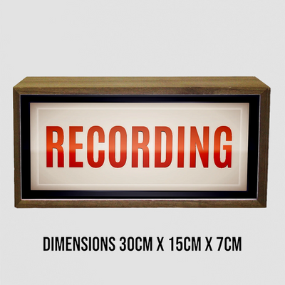 Light Box Recording Sign. Retro LED Studio Vibes for Creators