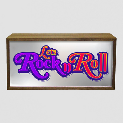 LED Light Box Sign - Let’s Rock N Roll Retro Display