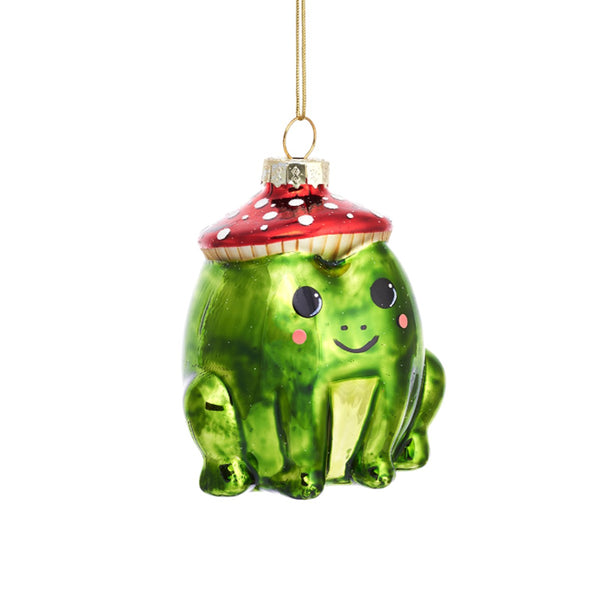 Frog with Mushroom Hat Bauble