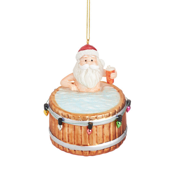 Hot Tub Santa Bauble
