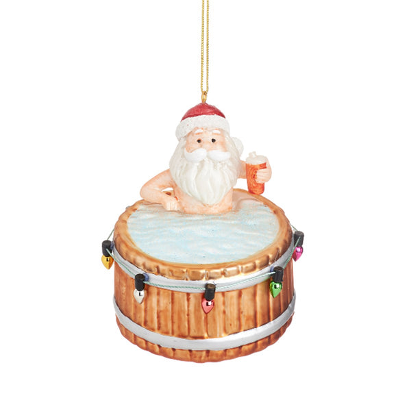 Hot Tub Santa Bauble