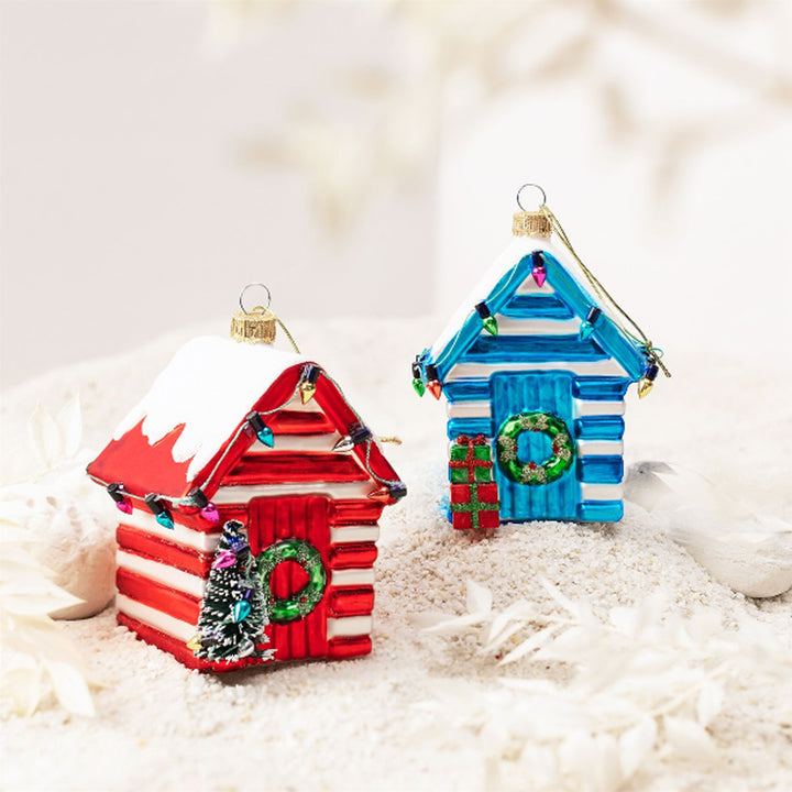 Mini Blue Beach Hut Bauble Additional 2