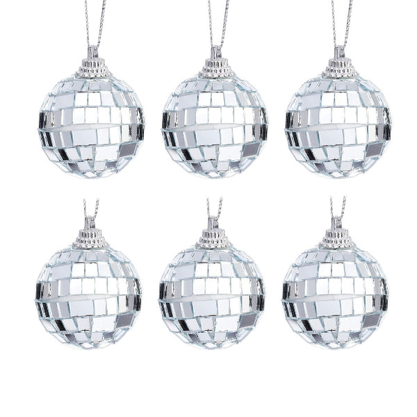 Mini Mirror Ball Baubles - Set of 6