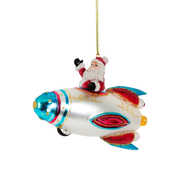 Santa in a Space Rocket Bauble [D]