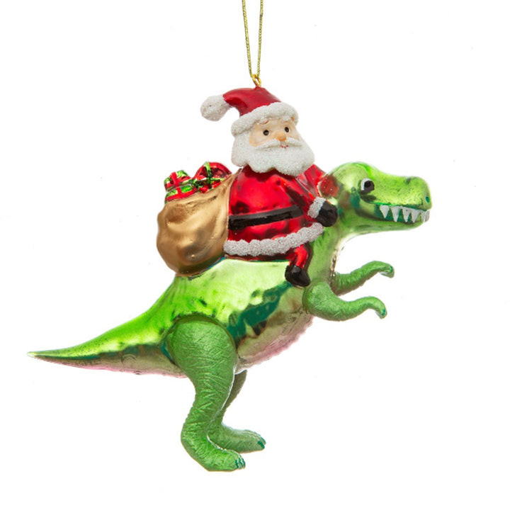 Santa on a T-Rex Bauble Additional 1