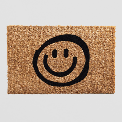 Smiley Doormat - Cheeky Coconut Coir Mat with Hand-Drawn Grin