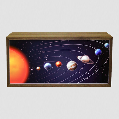 Solar System Light Box Night Light, USB or Battery Powered