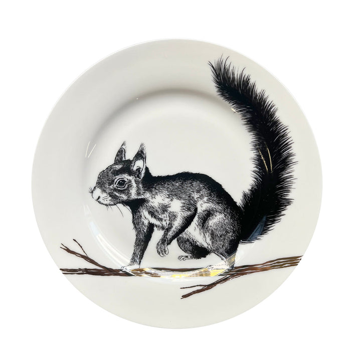 Squirrel side plate hand finished with 24K Gold Lustre